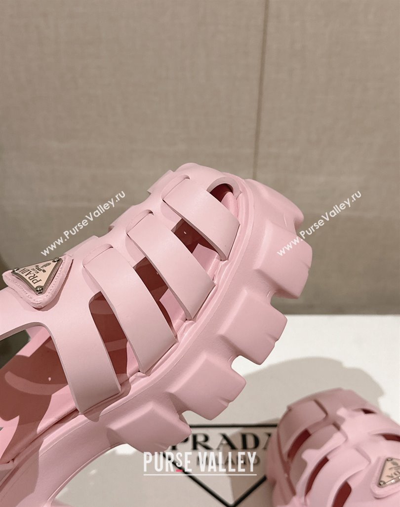 Prada Monolith Rubber Platform Sandals 5.5cm Pink 2024 0430 (MD-240430028)