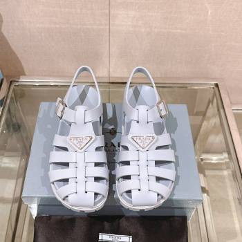 Prada Rubber Strap Flat Sandals Blue 2024 043002 (MD-240430056)