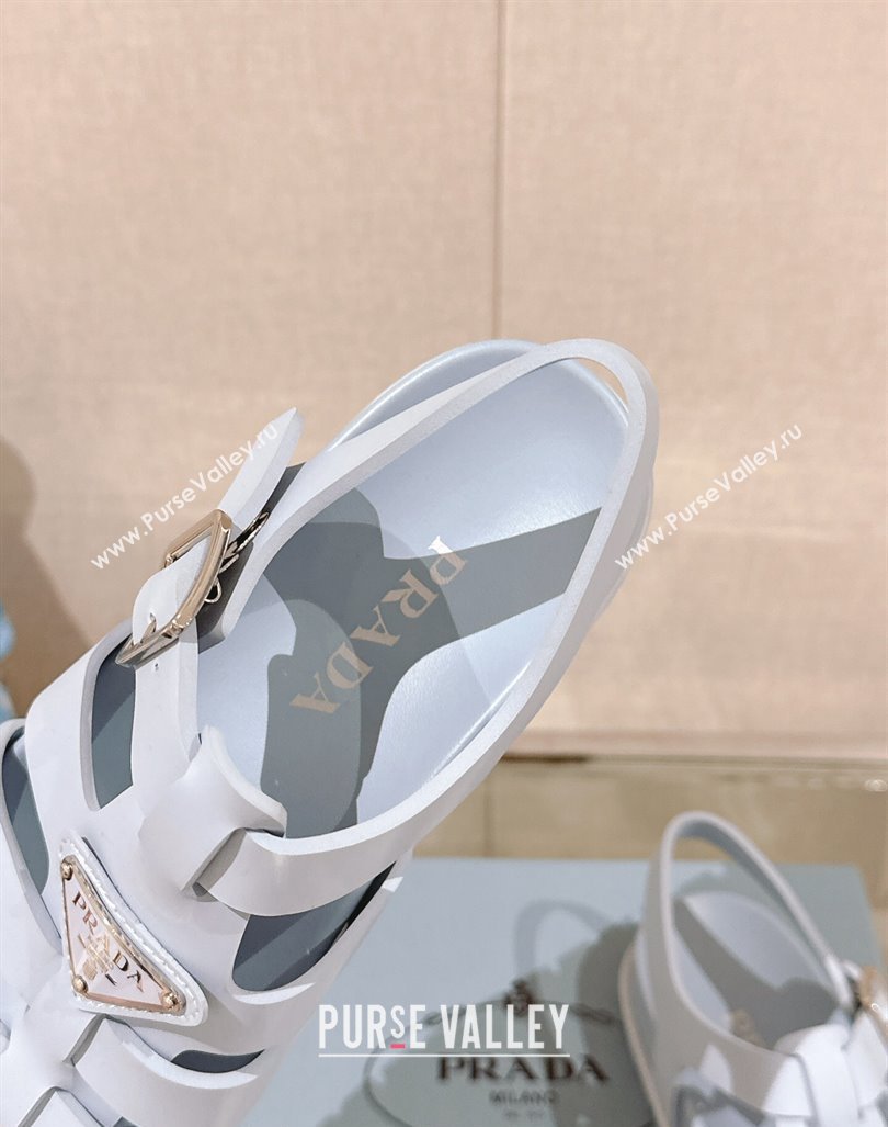 Prada Rubber Strap Flat Sandals Blue 2024 043002 (MD-240430056)