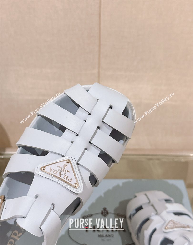 Prada Rubber Strap Flat Sandals Blue 2024 043002 (MD-240430056)