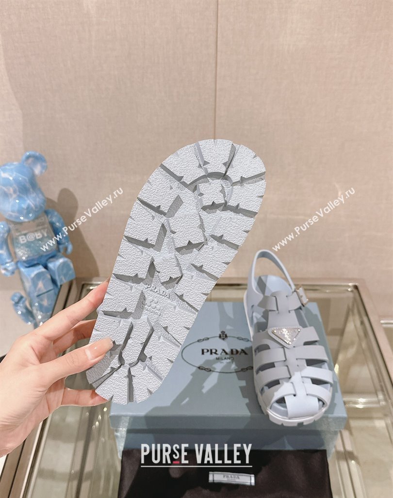 Prada Rubber Strap Flat Sandals Blue 2024 043002 (MD-240430056)