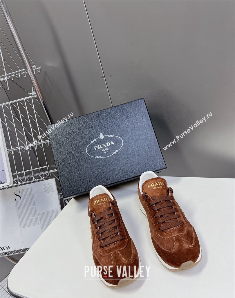 Prada Mens Rank Suede Sneakers Brown 2024 0430 (MD-240430065)