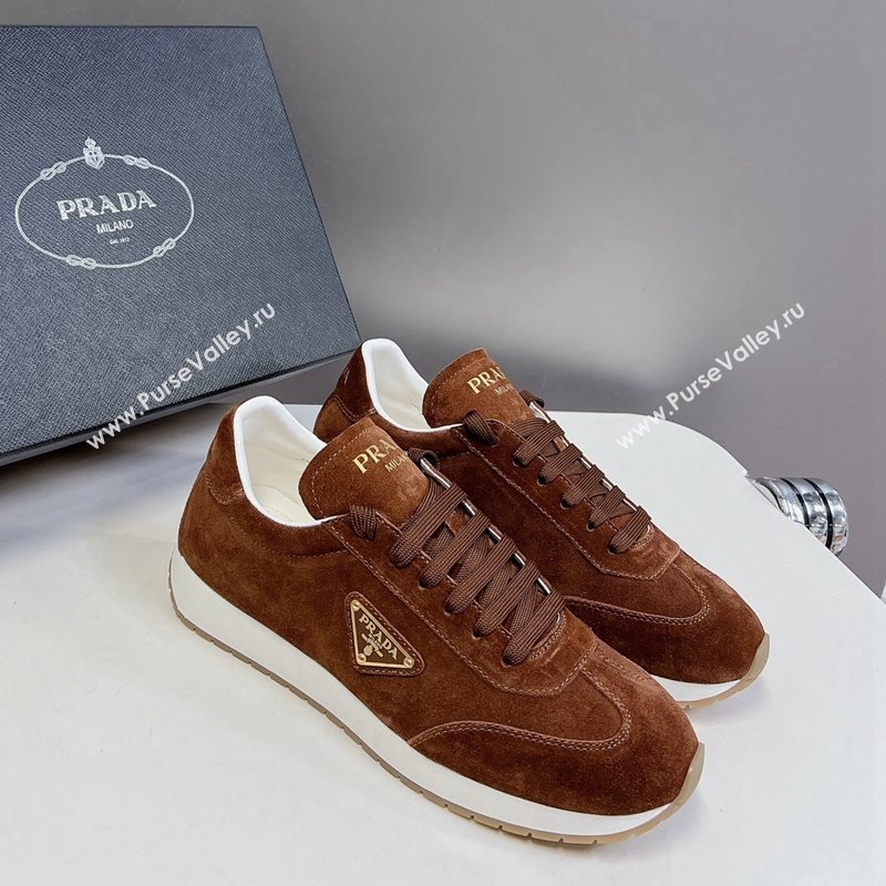Prada Mens Rank Suede Sneakers Brown 2024 0430 (MD-240430065)