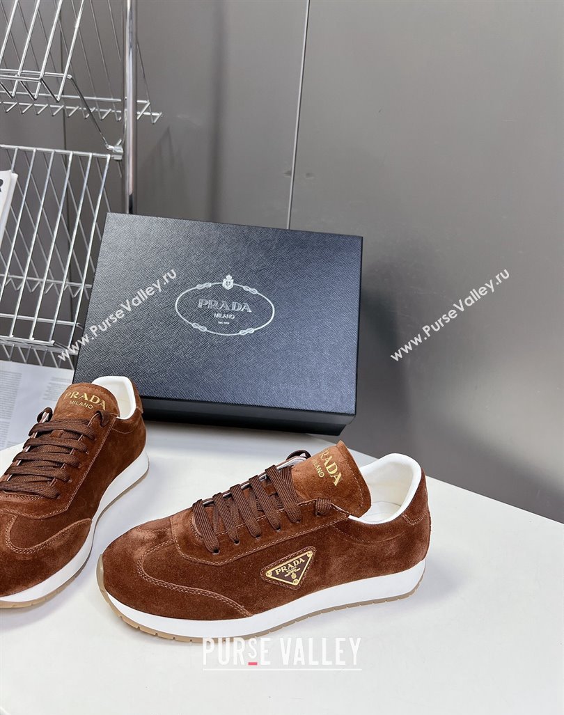 Prada Mens Rank Suede Sneakers Brown 2024 0430 (MD-240430065)