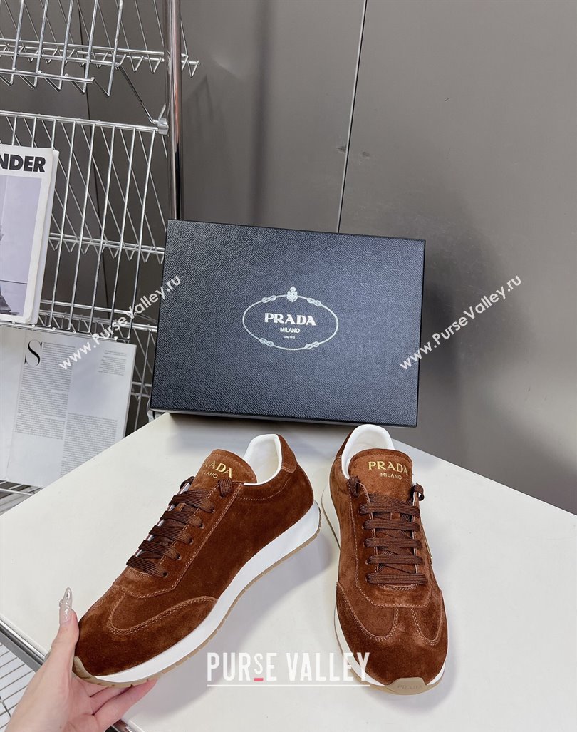 Prada Mens Rank Suede Sneakers Brown 2024 0430 (MD-240430065)