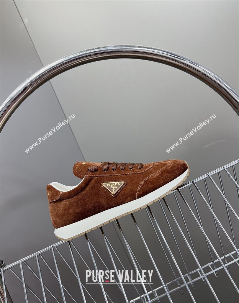 Prada Mens Rank Suede Sneakers Brown 2024 0430 (MD-240430065)