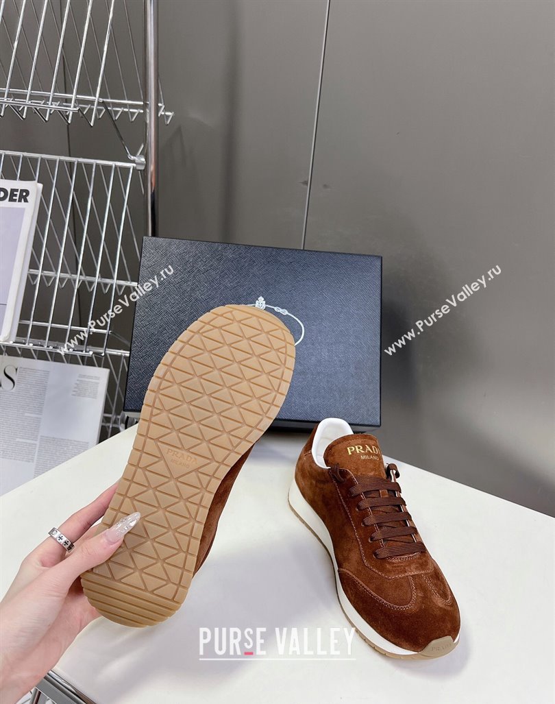 Prada Mens Rank Suede Sneakers Brown 2024 0430 (MD-240430065)