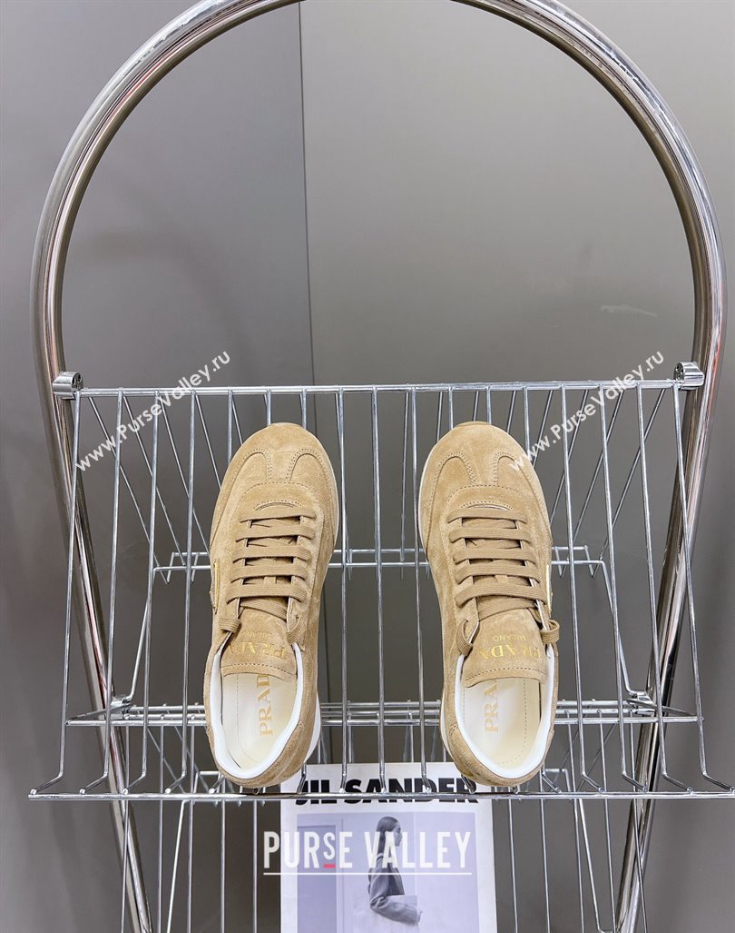 Prada Mens Rank Suede Sneakers Beige 2024 0430 (MD-240430066)