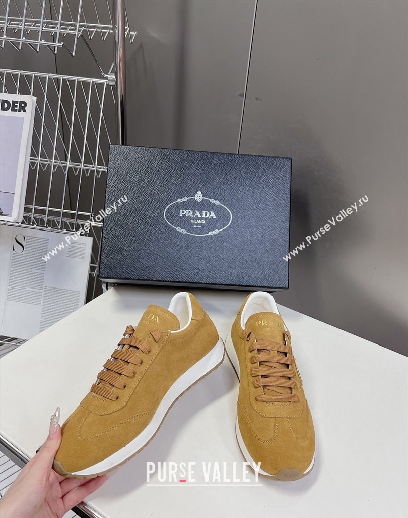 Prada Mens Rank Suede Sneakers Yellow 2024 0430 (MD-240430067)