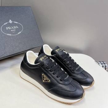 Prada Mens Rank Grained Leather Sneakers Black 2024 0430 (MD-240430068)