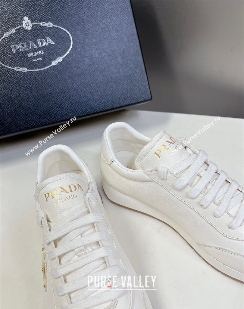 Prada Mens Rank Grained Leather Sneakers White 2024 0430 (MD-240430071)