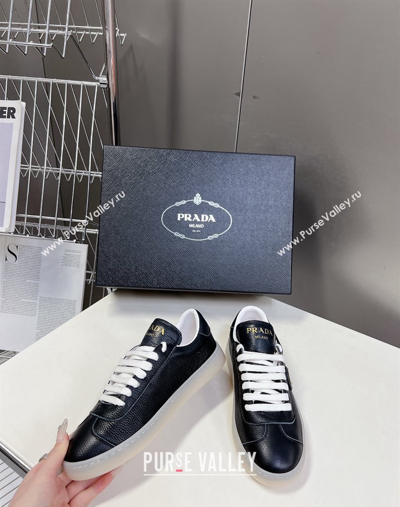 Prada Downtown Nappa Leather Sneakers Black 2024 0430 (MD-240430072)