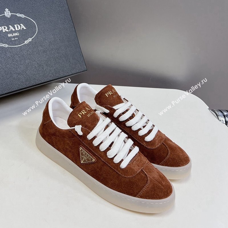 Prada Downtown Suede Sneakers Brown 2024 0430 (MD-240430073)