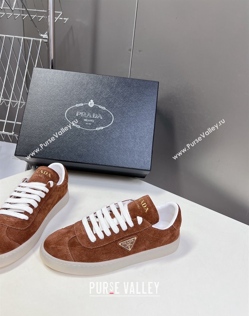 Prada Downtown Suede Sneakers Brown 2024 0430 (MD-240430073)