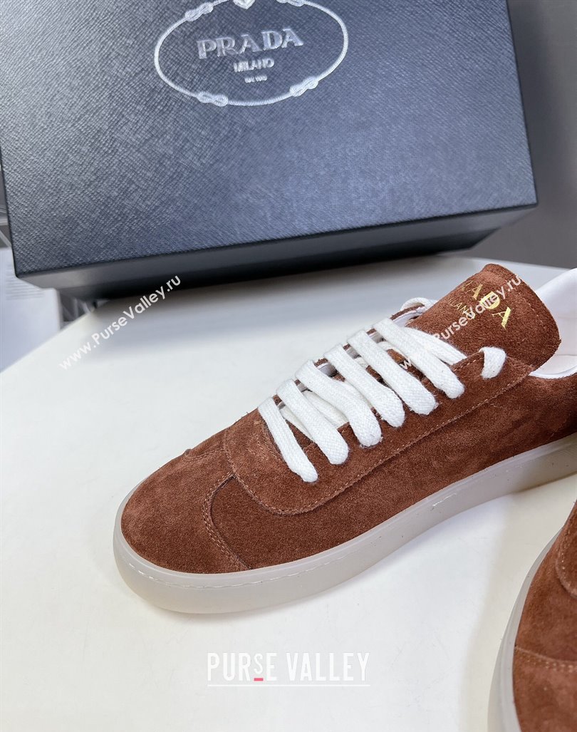 Prada Downtown Suede Sneakers Brown 2024 0430 (MD-240430073)