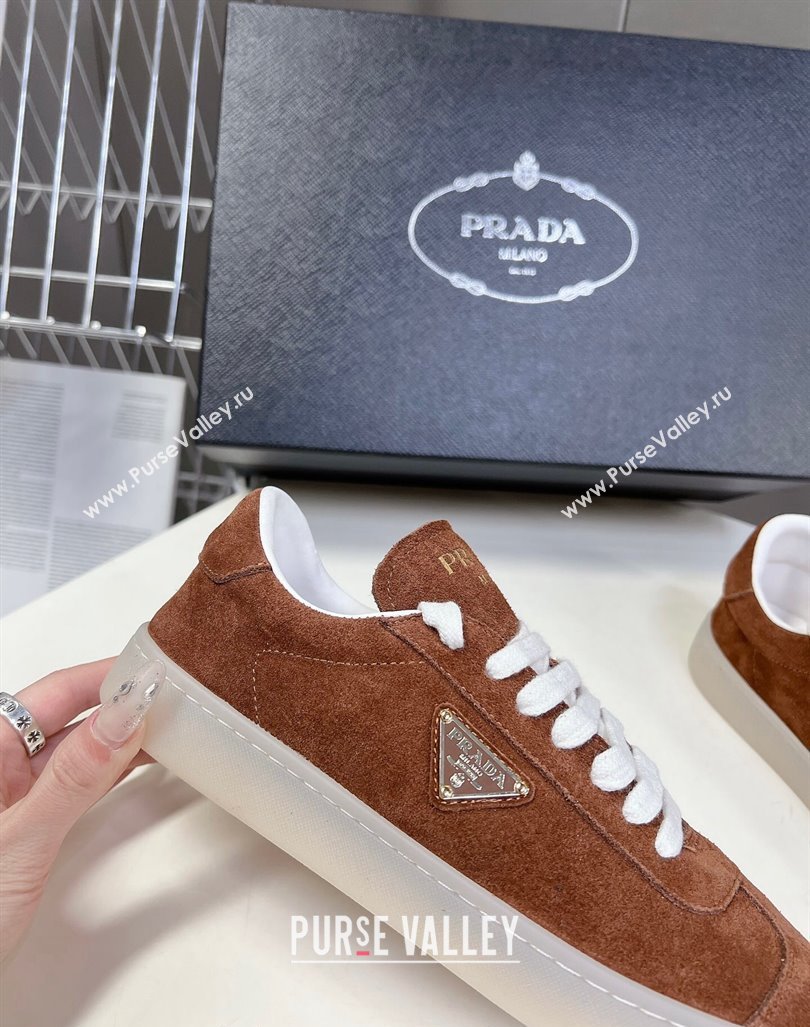 Prada Downtown Suede Sneakers Brown 2024 0430 (MD-240430073)