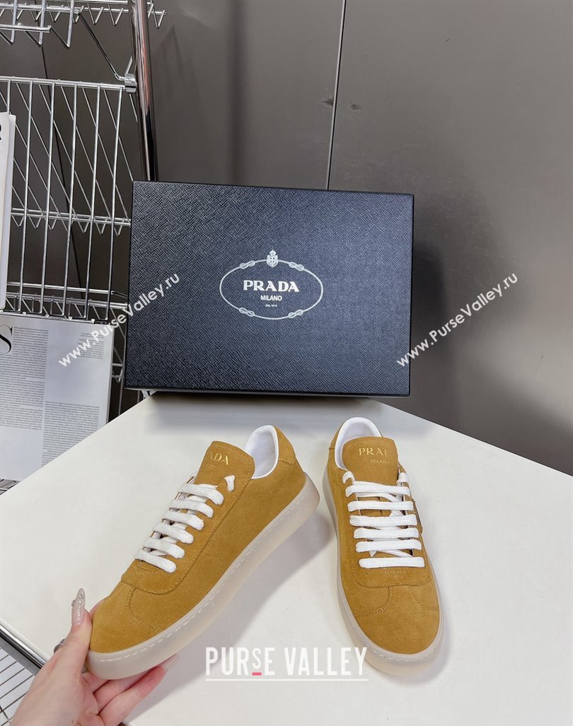 Prada Downtown Suede Sneakers Yellow 2024 0430 (MD-240430074)