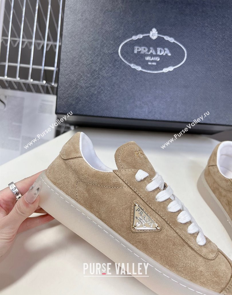 Prada Downtown Suede Sneakers Beige 2024 0430 (MD-240430075)