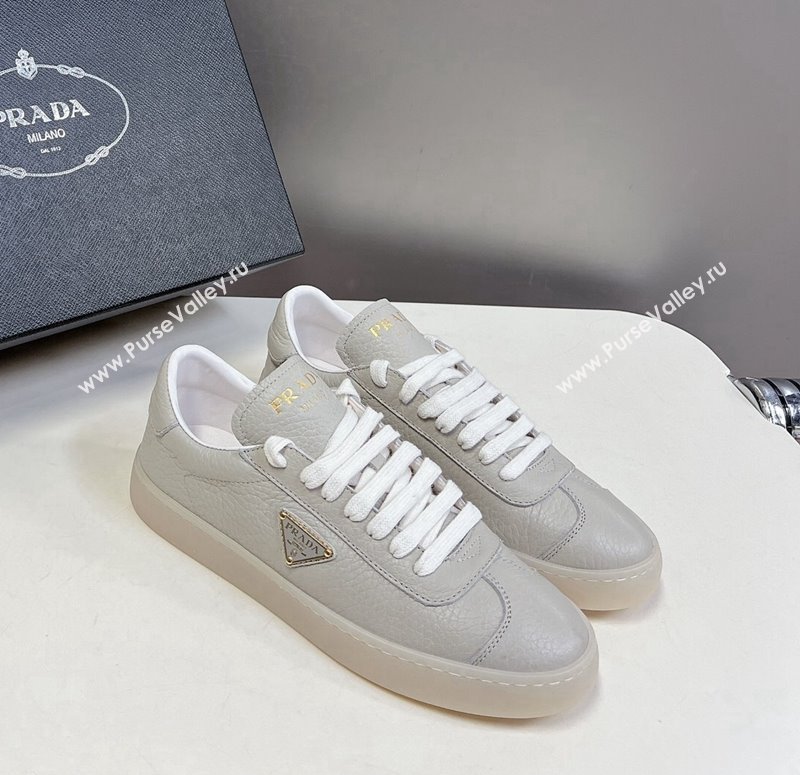 Prada Downtown Nappa Leather Sneakers Grey 2024 0430 (MD-240430076)