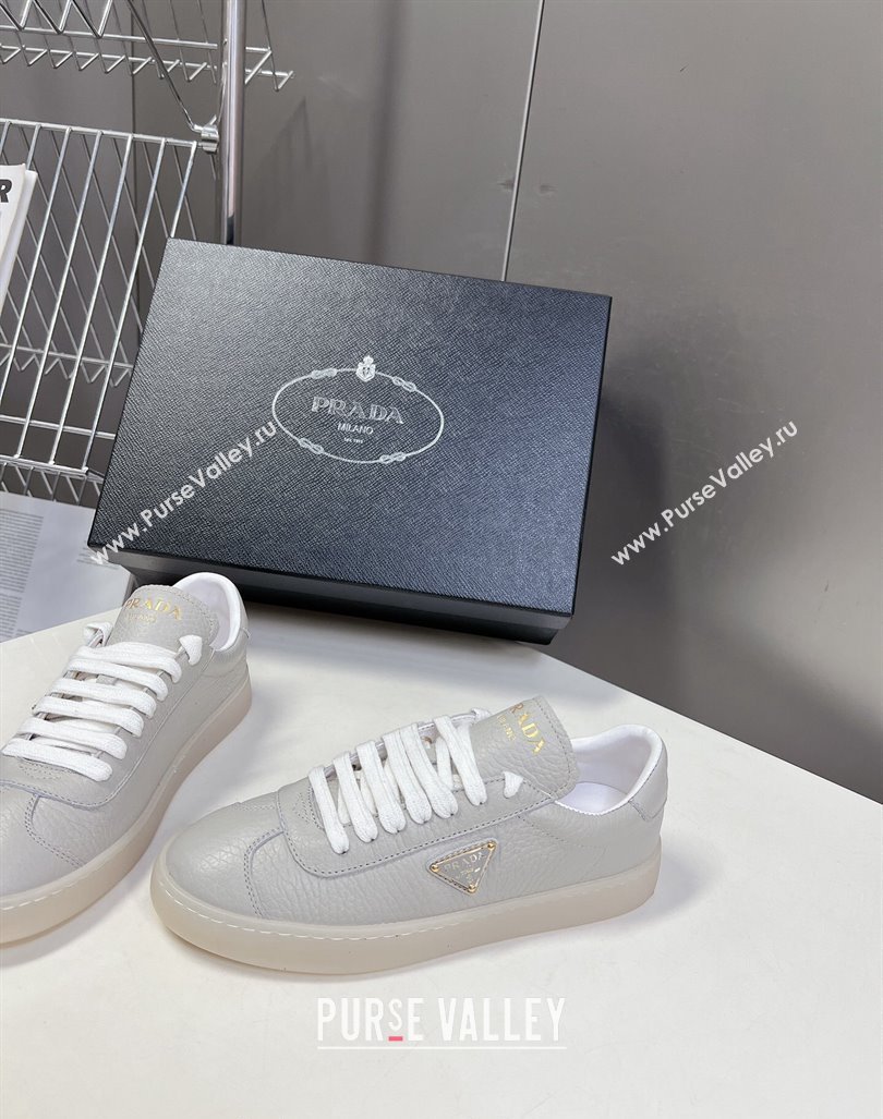 Prada Downtown Nappa Leather Sneakers Grey 2024 0430 (MD-240430076)