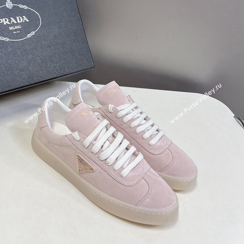 Prada Downtown Suede Sneakers Pink 2024 0430 (MD-240430077)