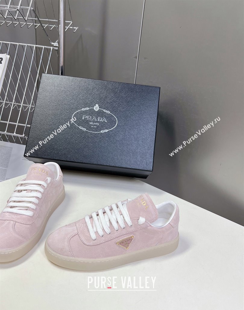 Prada Downtown Suede Sneakers Pink 2024 0430 (MD-240430077)