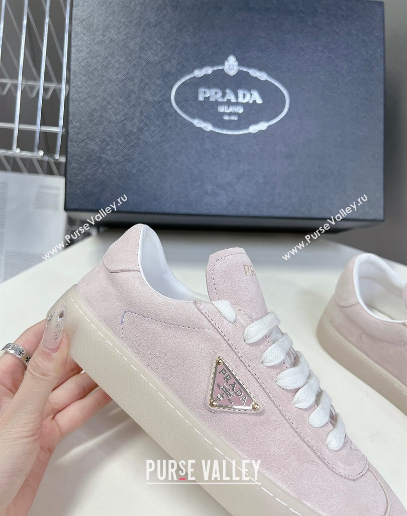 Prada Downtown Suede Sneakers Pink 2024 0430 (MD-240430077)