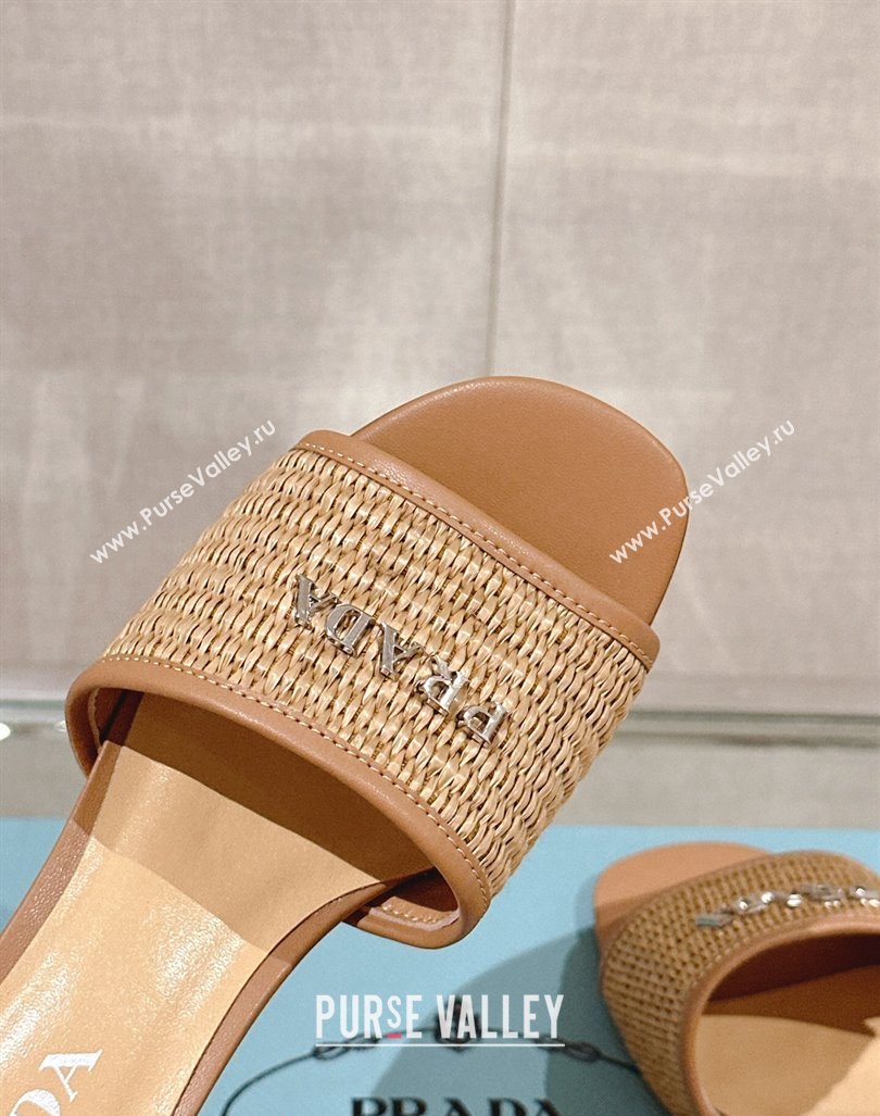 Prada Crochet Heel Slide Sandals Brown 2024 043002 (MD-240430084)