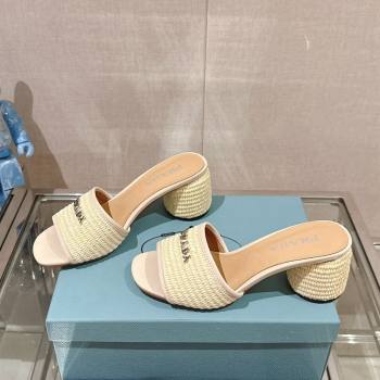 Prada Crochet Heel Slide Sandals Beige 2024 043002 (MD-240430085)