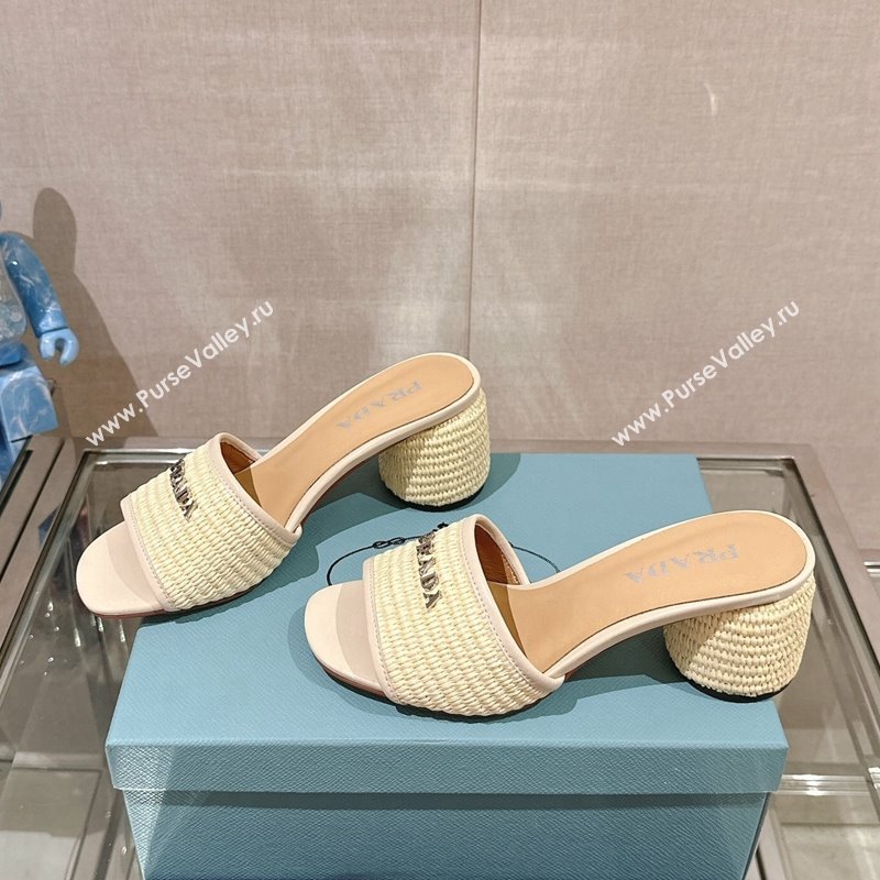 Prada Crochet Heel Slide Sandals Beige 2024 043002 (MD-240430085)