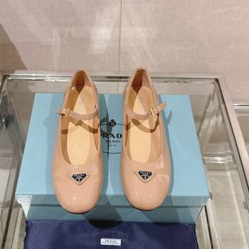 Prada Patent Leather ballerinas Flat Beige 2024 0430 (MD-240430087)