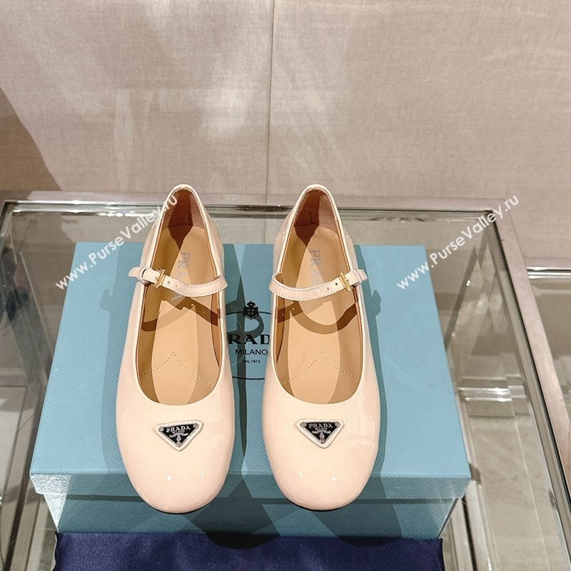 Prada Patent Leather ballerinas Flat Pale Nude 2024 0430 (MD-240430088)
