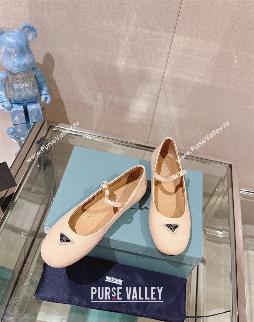 Prada Patent Leather ballerinas Flat Pale Nude 2024 0430 (MD-240430088)