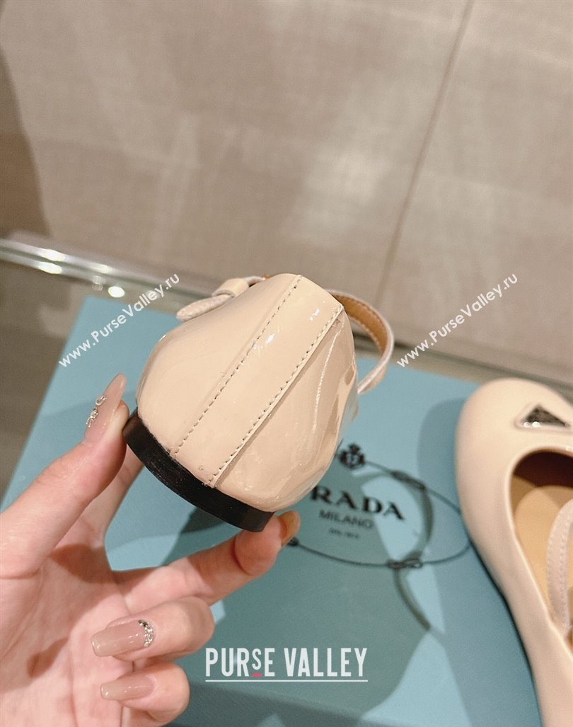 Prada Patent Leather ballerinas Flat Pale Nude 2024 0430 (MD-240430088)