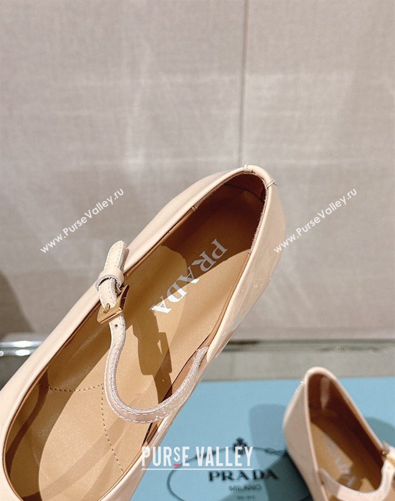 Prada Patent Leather ballerinas Flat Pale Nude 2024 0430 (MD-240430088)