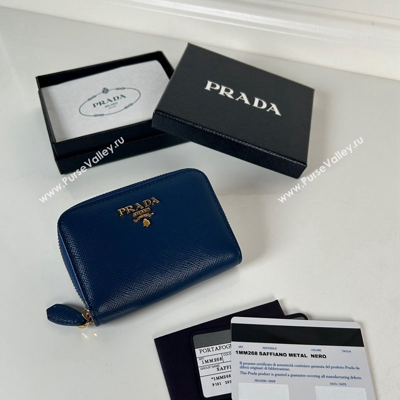 Prada Saffiano leather Wallet Blue 2024 1MM268 (YZ-240524082)