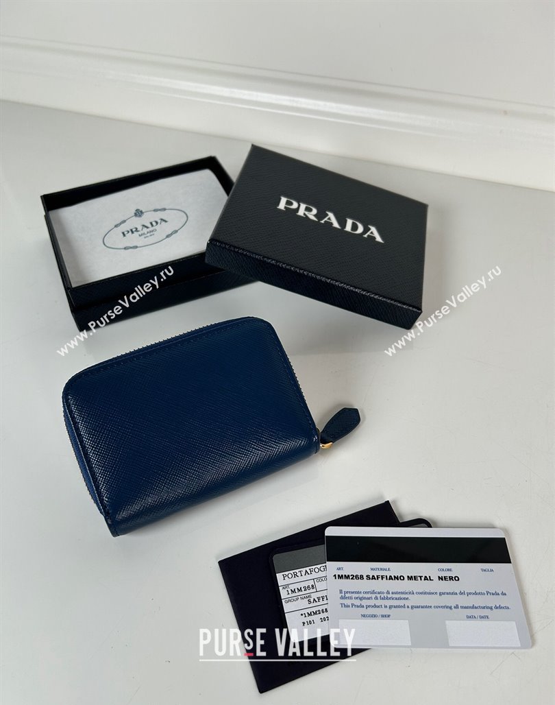 Prada Saffiano leather Wallet Blue 2024 1MM268 (YZ-240524082)