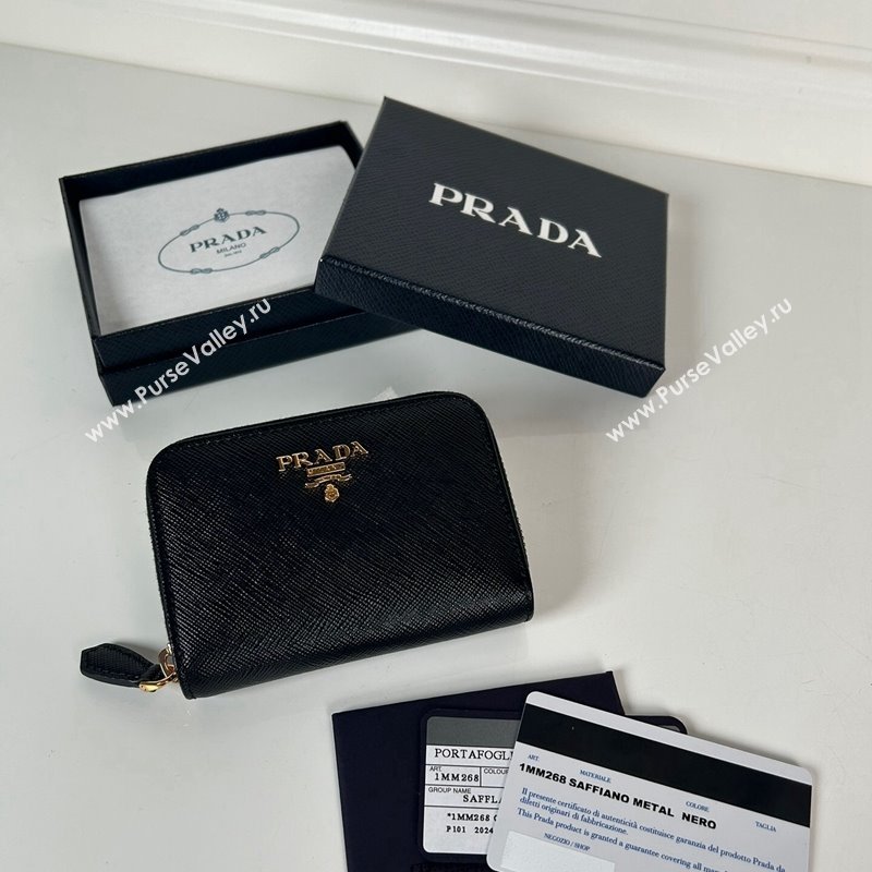 Prada Saffiano leather Wallet Black2 2024 1MM268 (YZ-240524083)