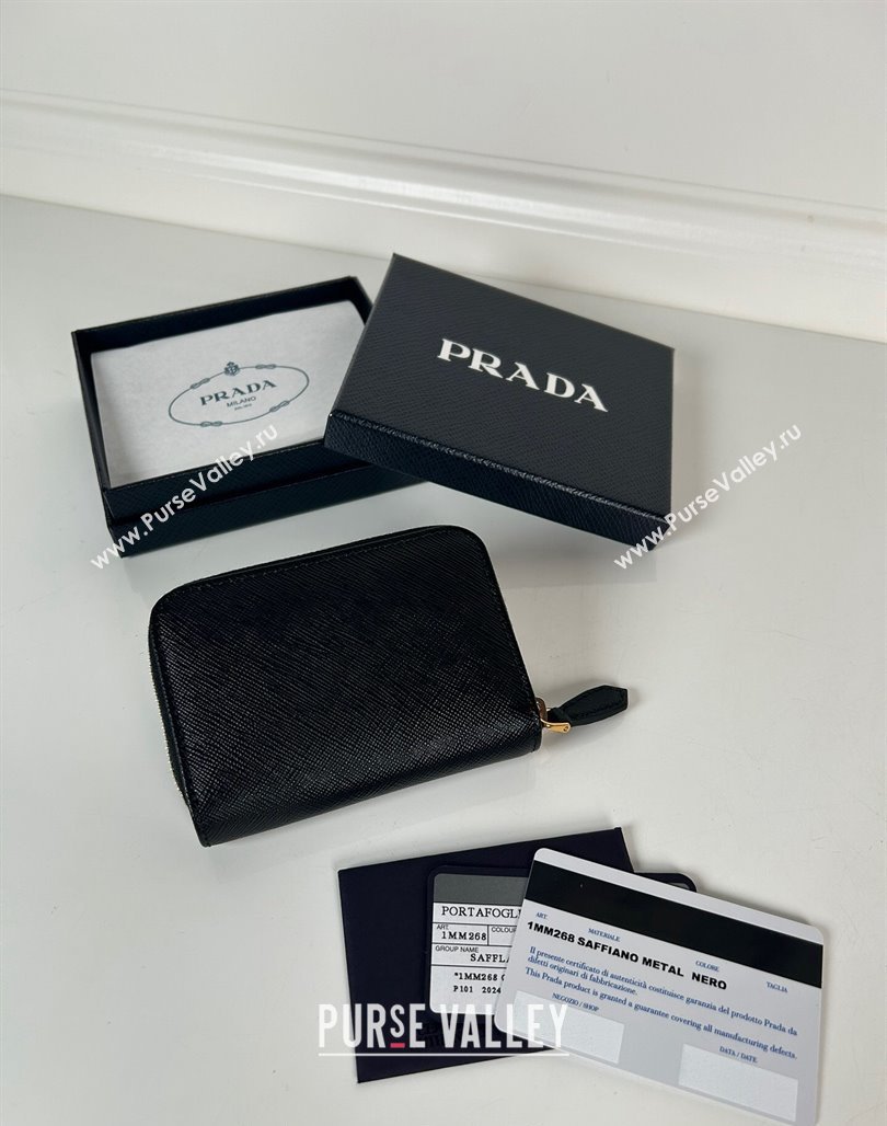 Prada Saffiano leather Wallet Black2 2024 1MM268 (YZ-240524083)