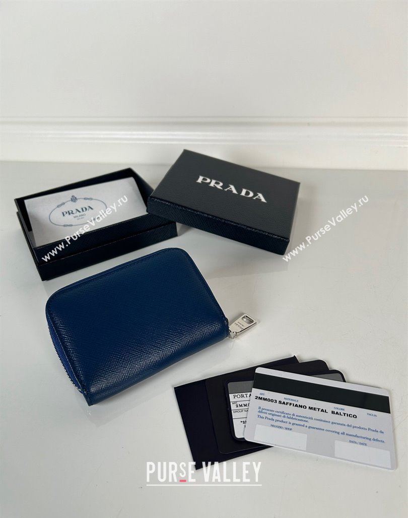 Prada Saffiano leather Wallet Blue 2024 2MM003 (YZ-240524084)