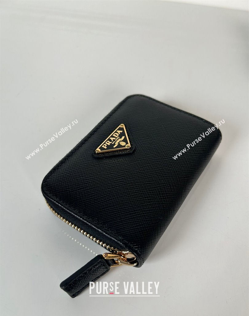 Prada Saffiano leather Wallet Black/Gold 2024 2MM003 (YZ-240524085)