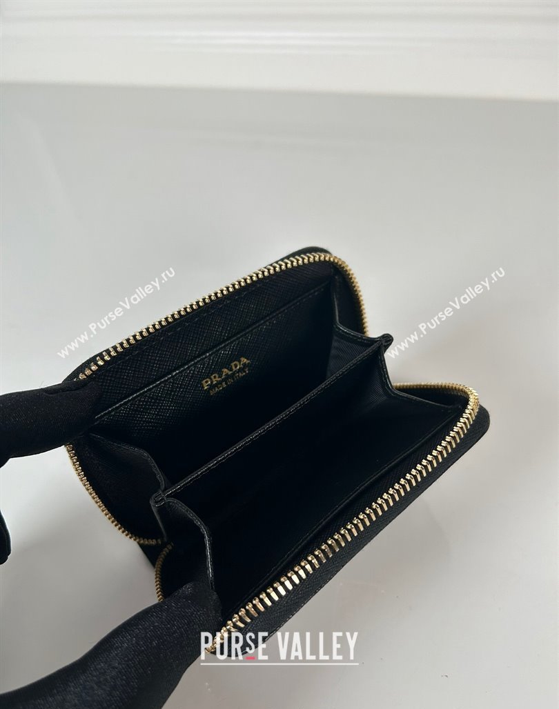 Prada Saffiano leather Wallet Black/Gold 2024 2MM003 (YZ-240524085)