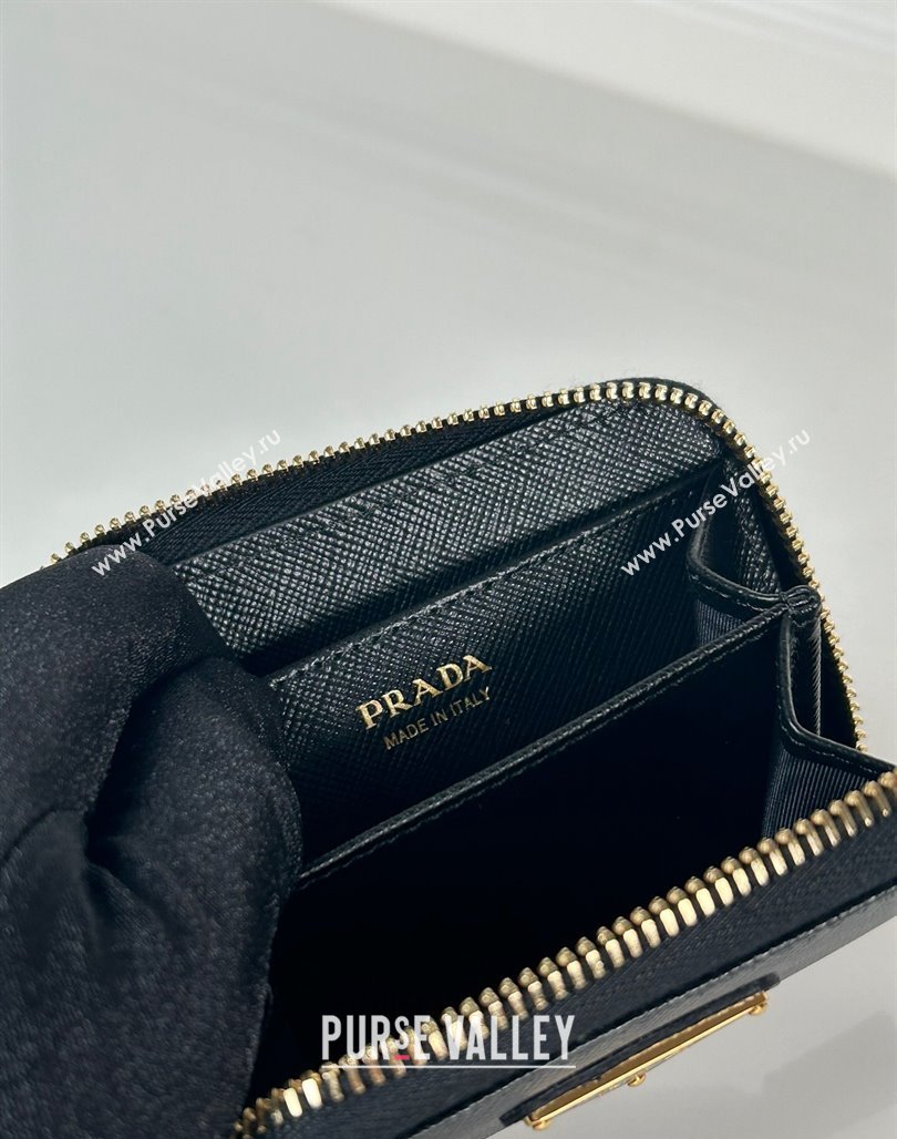 Prada Saffiano leather Wallet Black/Gold 2024 2MM003 (YZ-240524085)