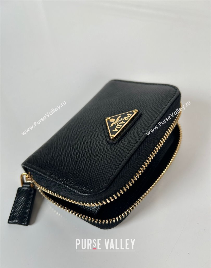 Prada Saffiano leather Wallet Black/Gold 2024 2MM003 (YZ-240524085)