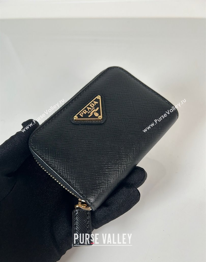 Prada Saffiano leather Wallet Black/Gold 2024 2MM003 (YZ-240524085)