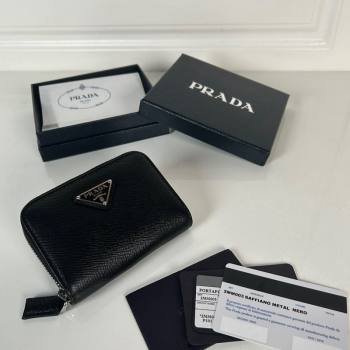 Prada Saffiano leather Wallet Black/Silver 2024 2MM003 (YZ-240524086)