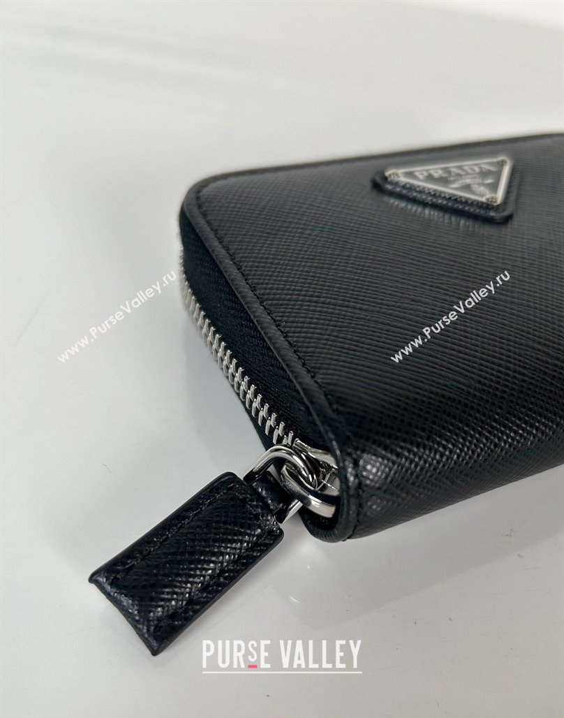 Prada Saffiano leather Wallet Black/Silver 2024 2MM003 (YZ-240524086)