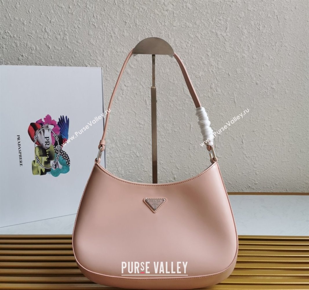 Prada Cleo Brushed Leather Hobo Bag 1BC499 Light Pink 2024 (YZ-240524096)