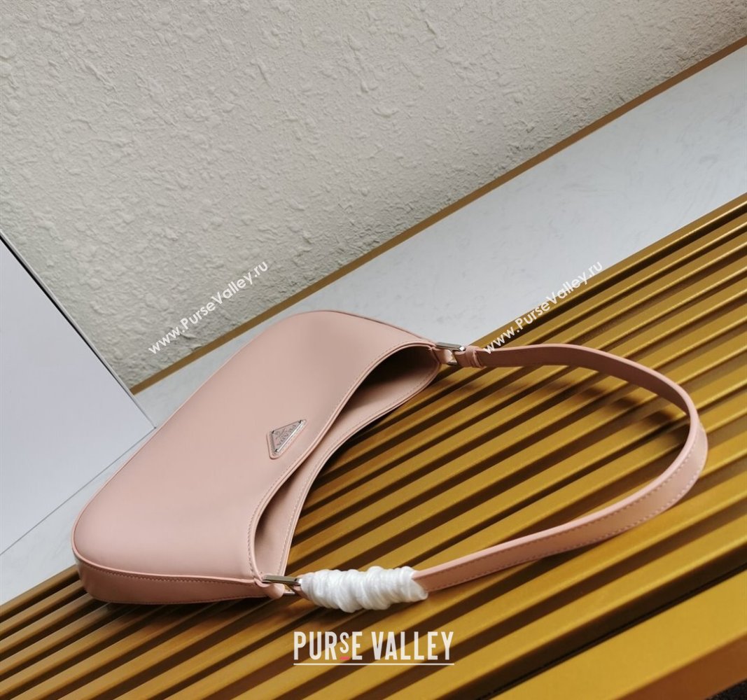 Prada Cleo Brushed Leather Hobo Bag 1BC499 Light Pink 2024 (YZ-240524096)