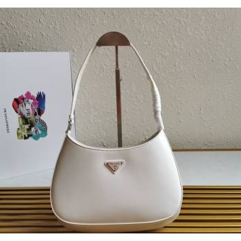 Prada Cleo Brushed Leather Hobo Bag 1BC499 White1 2024 (YZ-240524098)